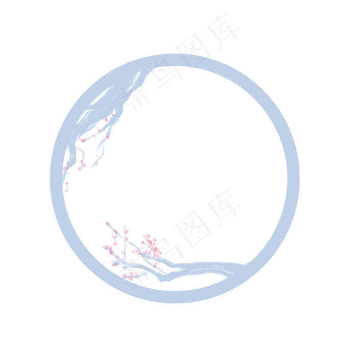 二十四节气小寒梅花元素简约边框(2000X2000(DPI:300))psd模版下载