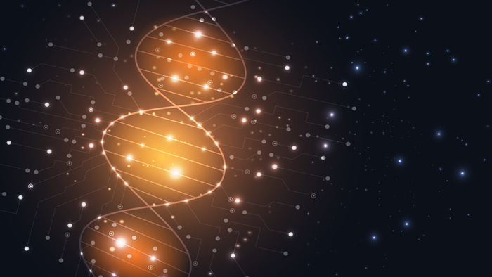 来自 dna 分子的分子结构的矢量背景。每股收益 10。