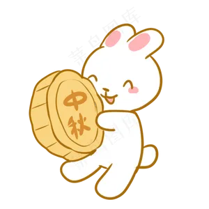 拿着月饼的玉兔