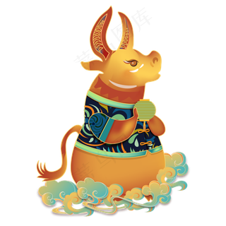 牛年民族风牛形象