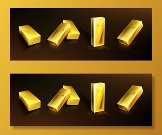 金条，黄色金属锭。货币投资概念，固体货币，财政储备。黑色背景上的纯金金条的真实场景。财富的象征，丰富的储蓄