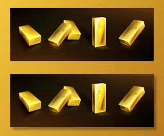 金条，黄色金属锭。货币投资概念，固体货币，财政储备。黑色背景上的纯金金条的真实场景。财富的象征，丰富的储蓄