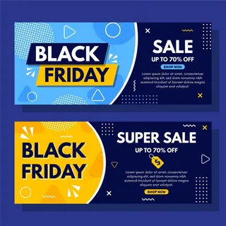 超级销售黑色星期五横幅banner模板