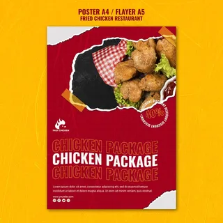 炸鸡套餐宣传单,DM传单模板