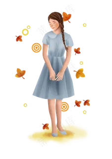 立秋秋天枫叶和女孩 立秋秋天枫叶和女孩