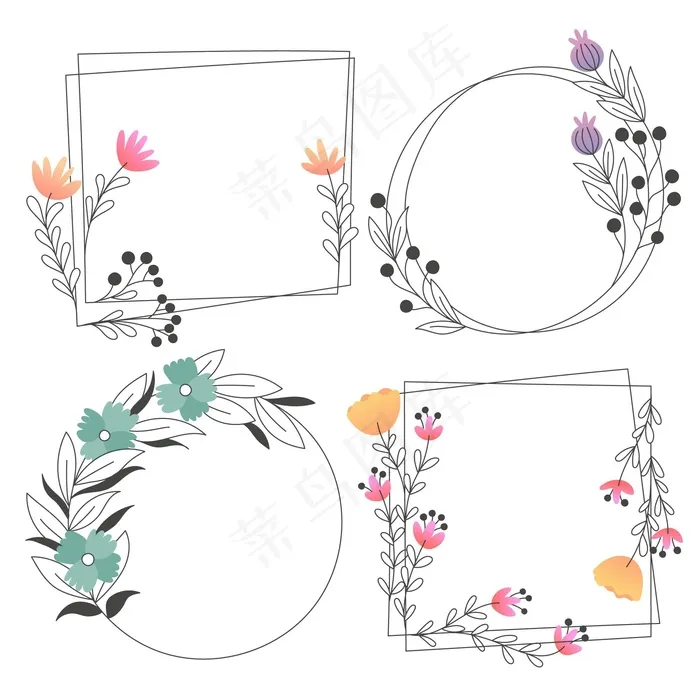 一套漂亮的花架eps,ai矢量模版下载