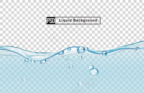 带气泡的蓝水液体背景