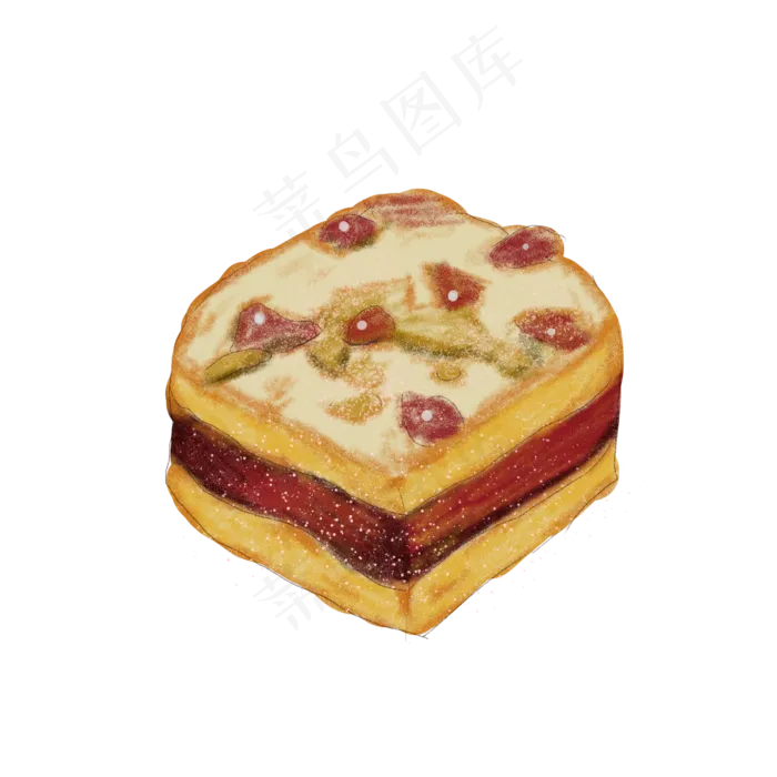 重阳节糕点重阳糕三色糕食品写实(2000X2000(DPI:300))psd模版下载