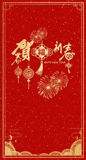 红色喜庆猪年恭贺新春红包