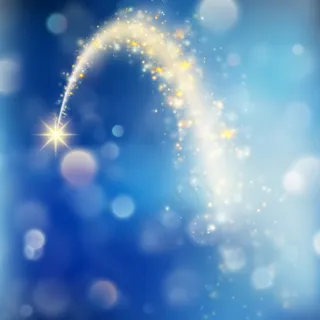 星尘轨迹，波基背景上闪耀的彗星。