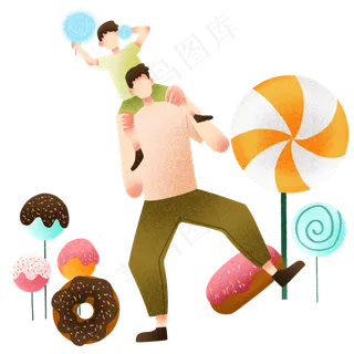 父亲节吃零食父子