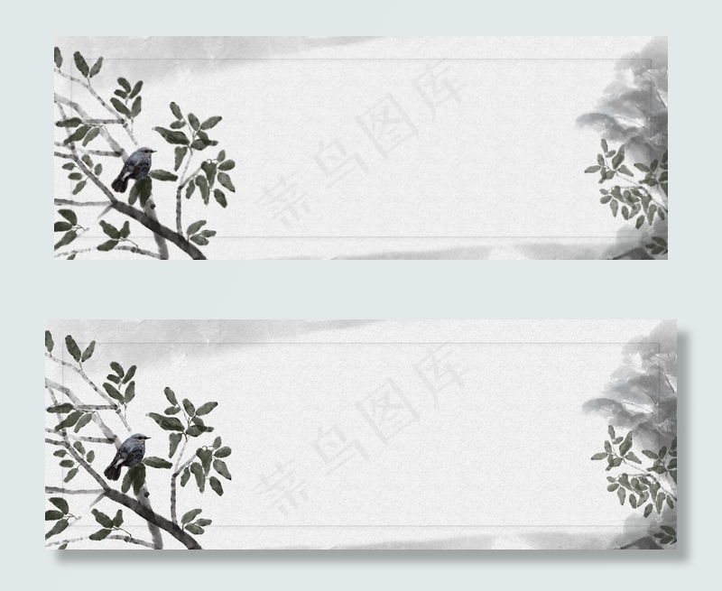 水墨国画花鸟电商淘宝背景