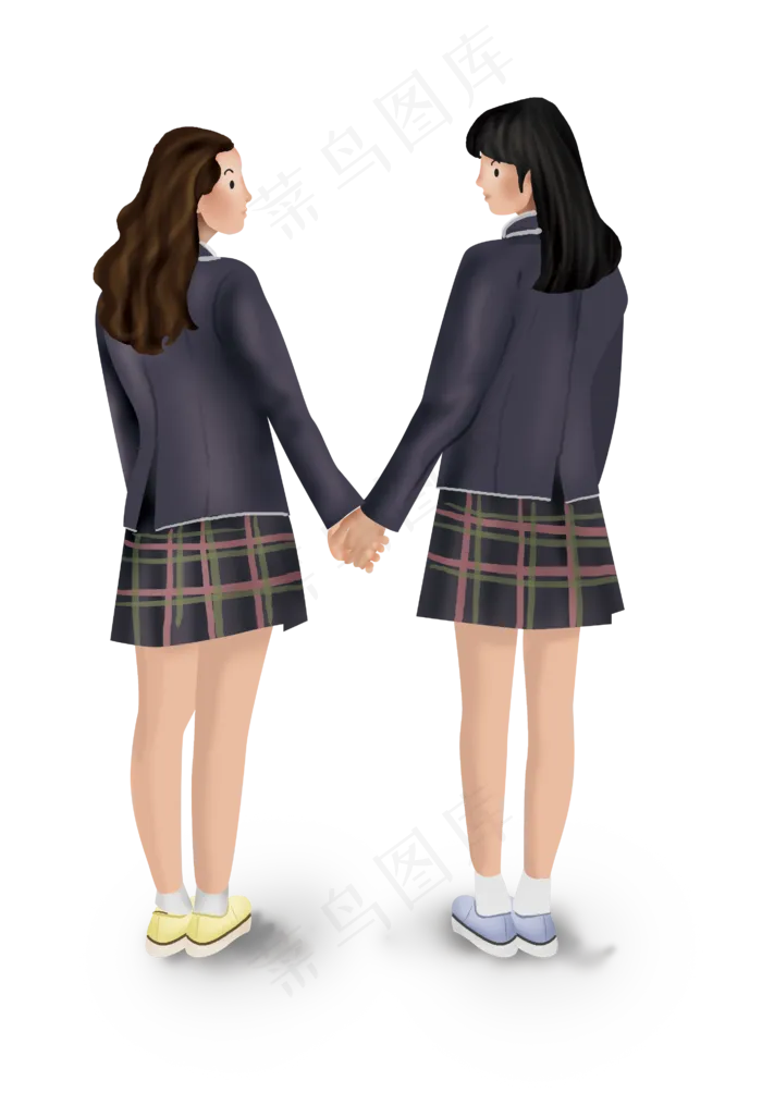 手绘校园高中生素材(2779X3987(DPI:300))psd模版下载