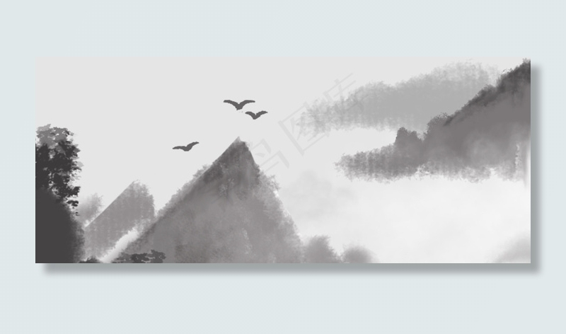 复古风灰色海报banner背景