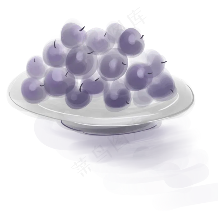 淡彩盘子里的蓝莓(2000X2000(DPI:300))psd模版下载