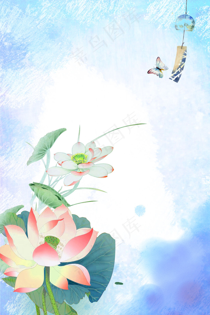 夏至中国风主题背景背景图片素材,背景元素