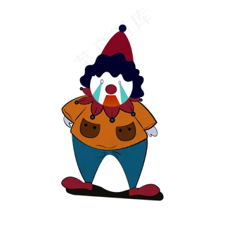 愚人节深色系扁平化小丑元素PNG