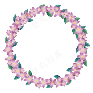 粉色桃花花环边框