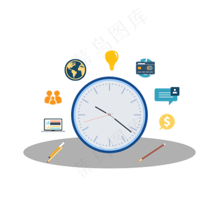 矢量手绘卡通钟表