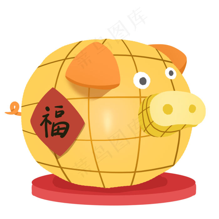 元宵节猪年金猪灯笼免抠PNG素材(2000X2000(DPI:300))psd模版下载