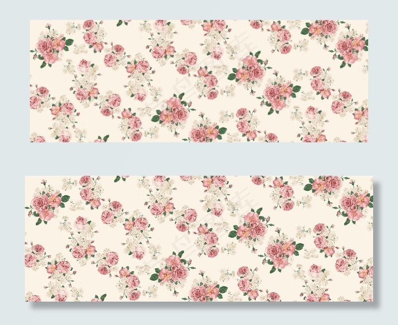 复古红色花朵海报背景