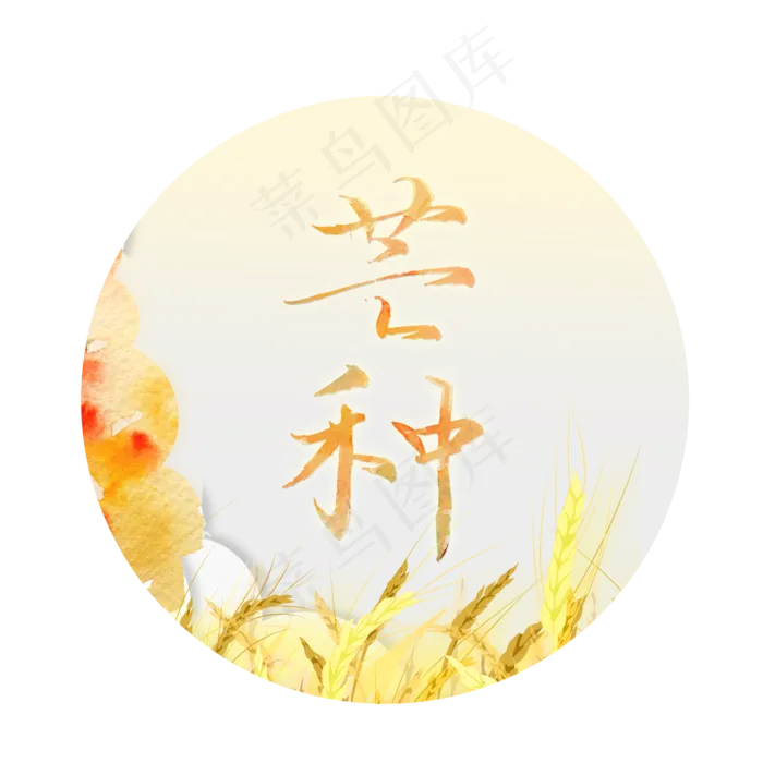 节气芒种黄色创意二十四节气艺术字(2000X2000(DPI:119))psd模版下载