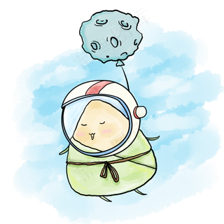 端午节主题可爱卡通太空粽子