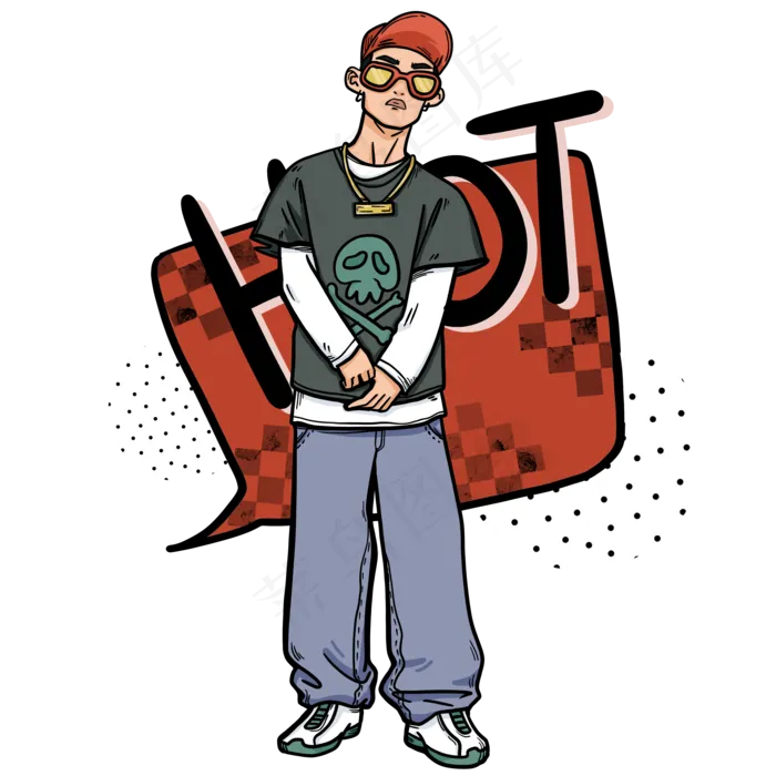 街舞嘻哈少年跳舞说唱青春时尚,免抠元素