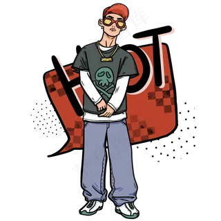 街舞嘻哈少年跳舞说唱青春时尚,免抠元素