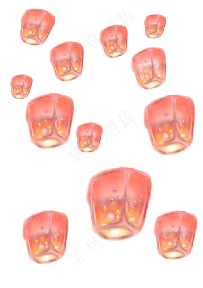 中元节孔明灯,免抠元素