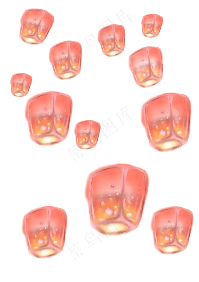 中元节孔明灯,免抠元素
