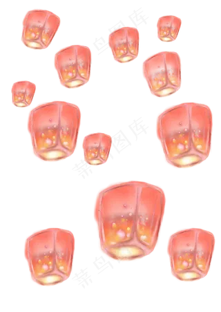 中元节孔明灯,免抠元素