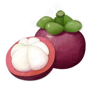 简约淡彩手绘水果小清新山竹