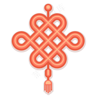 微扁平中国结卡通风格矢量元素,免抠元素
