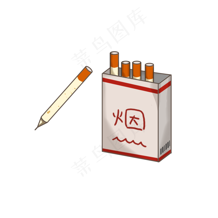 愚人节恶搞道具香烟笔(2000X2000(DPI:300))psd模版下载