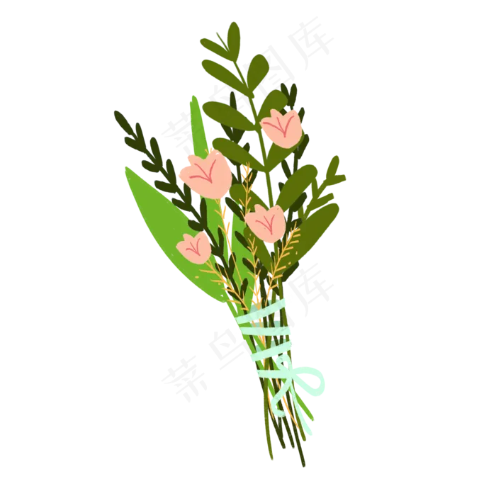 绑带花束鲜花(2000X2000(DPI:300))psd模版下载