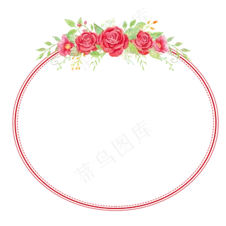 情人节玫瑰圆形边框