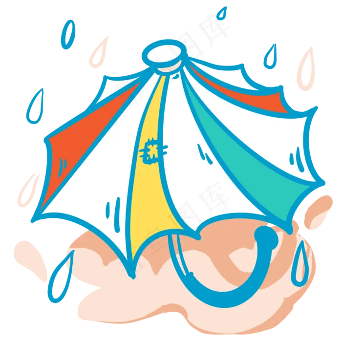 夏日小清新沙滩下雨阳光遮阳雨伞(2000X2000(DPI:132))psd模版下载