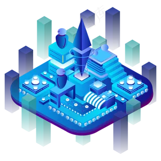 商用人工智能2.5D风格科技元素,免抠元素