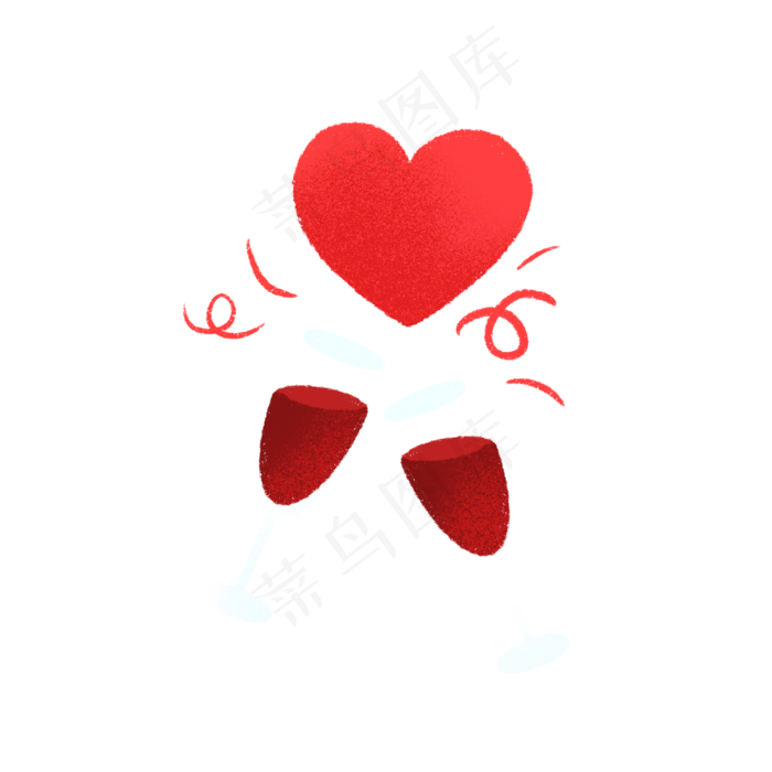 卡通手绘情人节红酒干杯,免抠元素(1200*1200px 300 dpi )psd模版下载