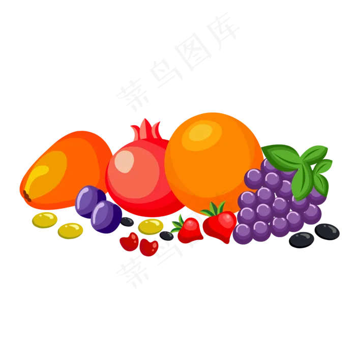 一堆水果,免抠元素(2000*2000px 300 dpi )ai矢量模版下载