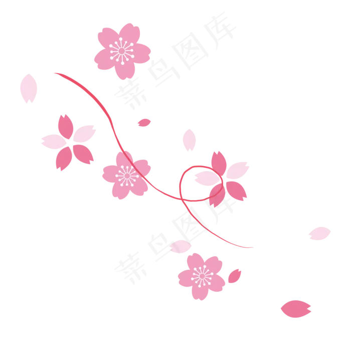 风吹散的樱花漂浮素材免费下载,免抠元素(2000*2000px 300 dpi )psd模版下载