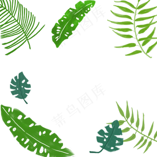 绿色叶子悬浮素材