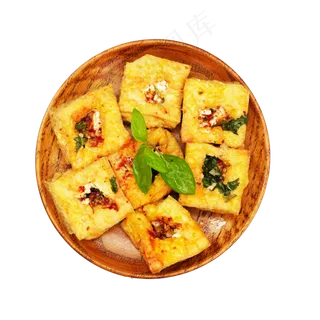 圆形木盘臭豆腐,免抠元素