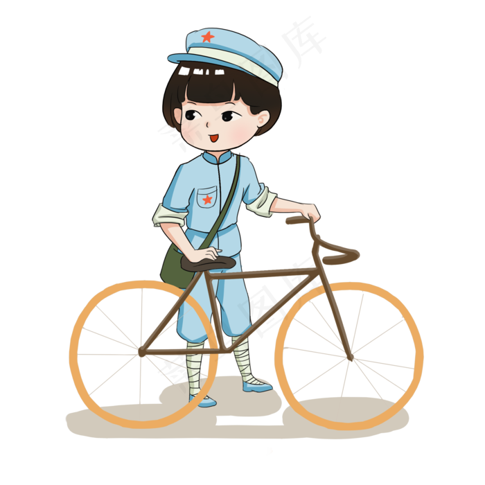 建党节女红军战士人物插画