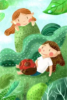 谷雨春天小女孩孩子可爱植物节气