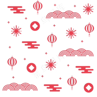 鼠年新年底纹,免抠元素