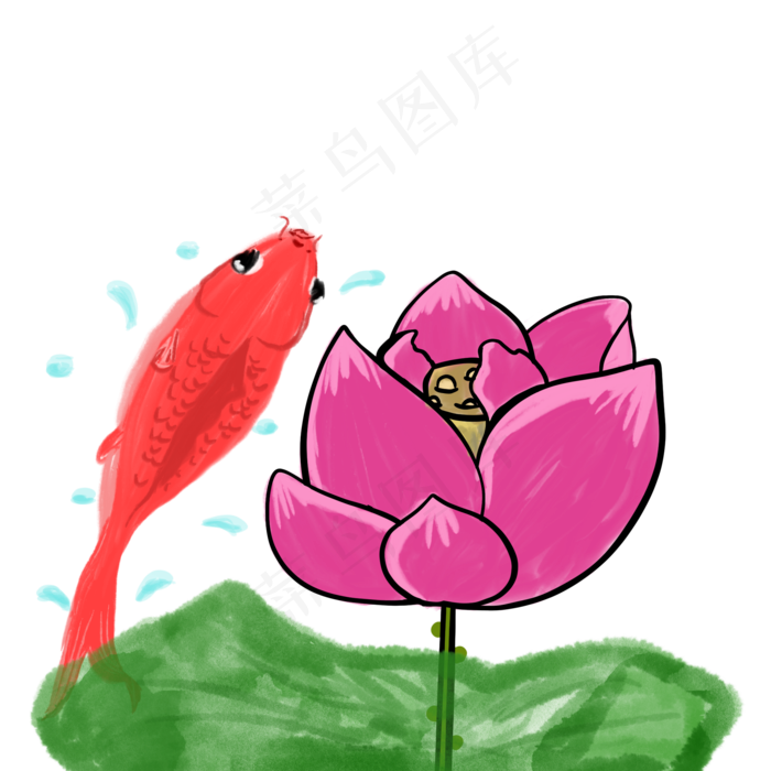 png格式的清新水墨莲花(2000X2000(DPI:300))psd模版下载