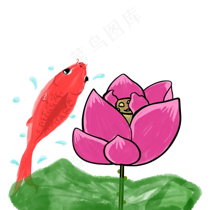 png格式的清新水墨莲花(2000X2000(DPI:300))psd模版下载