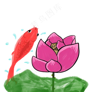 png格式的清新水墨莲花